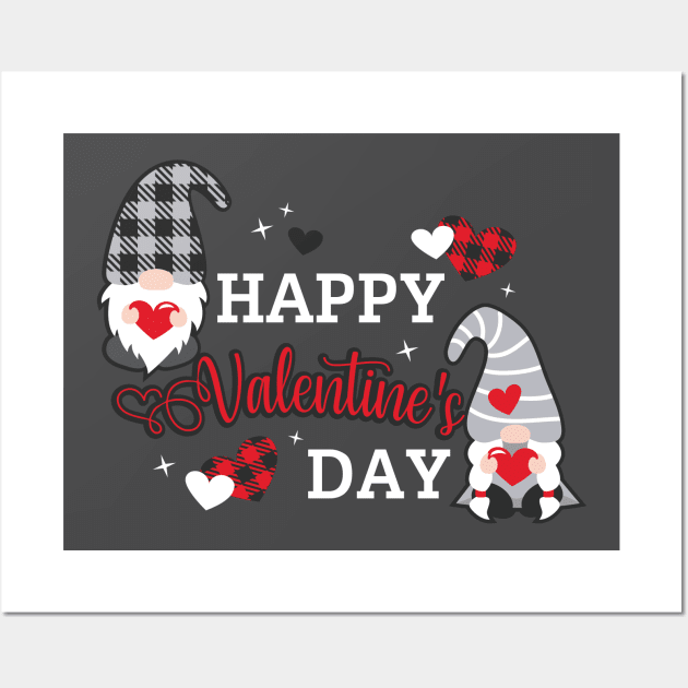 Happy Valentine's Day, Love valentine svg, Valentine's Day Svg,Gnomes Svg, Valentine, Valentine Gnomes , Plaid heart, Plaid Gmome Wall Art by maliGnom